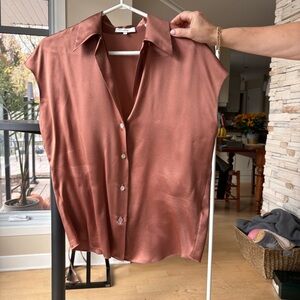 Vince Copper Silk Blouse